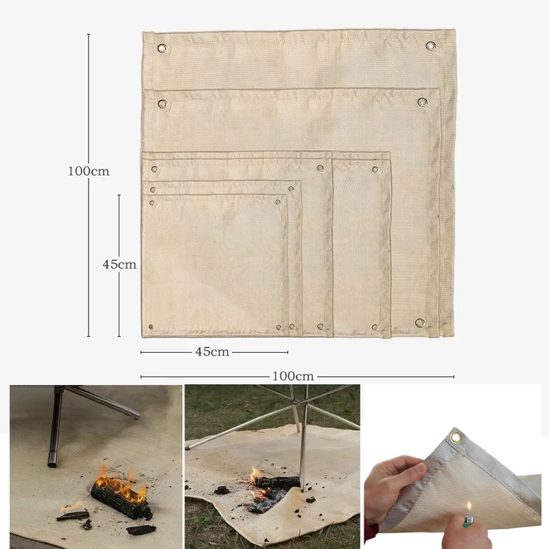 Outdoor Camping Grill - キャンプ用耐火マット 耐熱ブランケット アウトドアファイヤーピットパッド バーベキューグリル断熱マット 防火性地面保護材