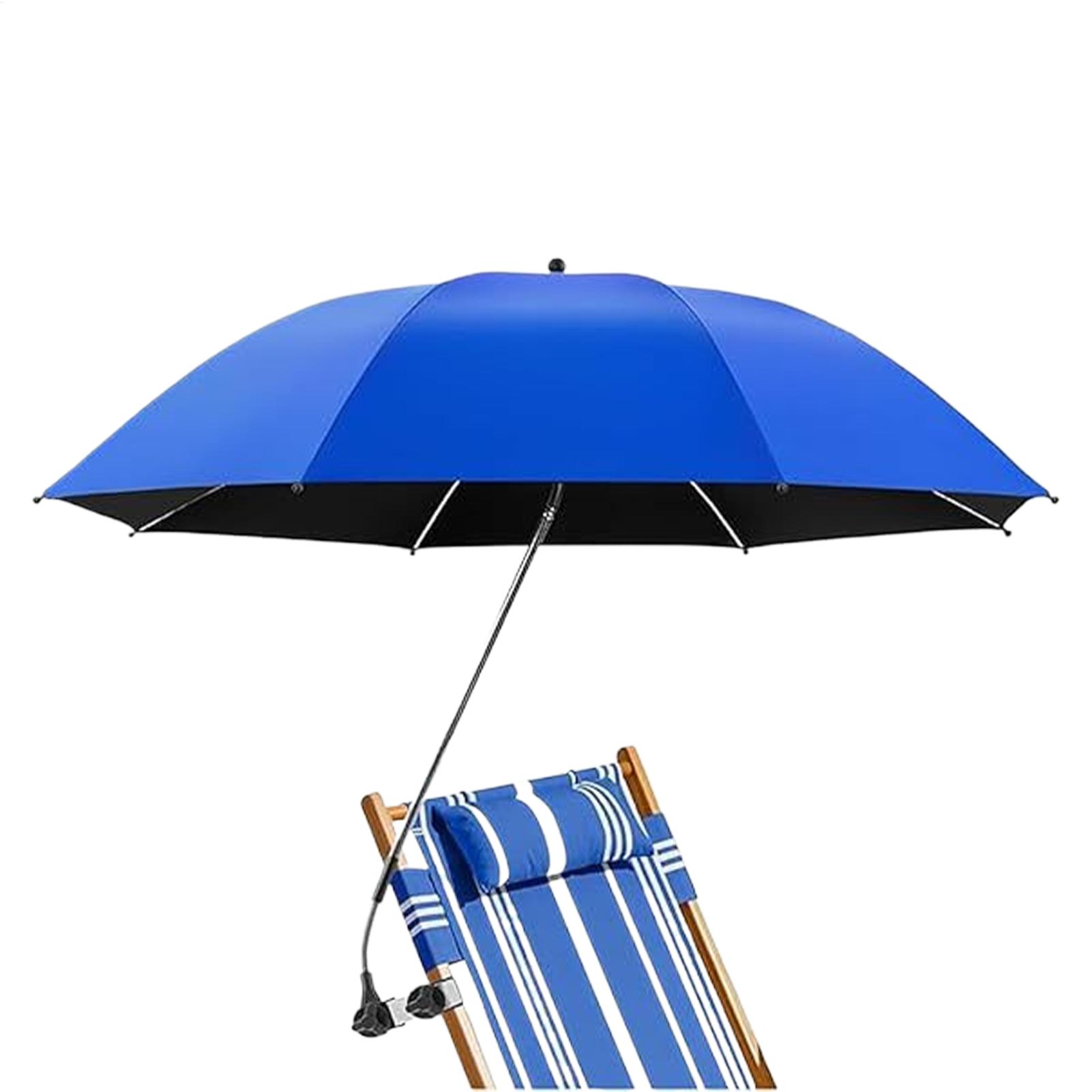 Outdoor Camping Canopy - 360度回転調節可能なビーチパラソル、折りたたみ式キャンプ用傘（クリップ付き）、屋外ガーデンパティオ傘キャノピー、ビーチパラソル