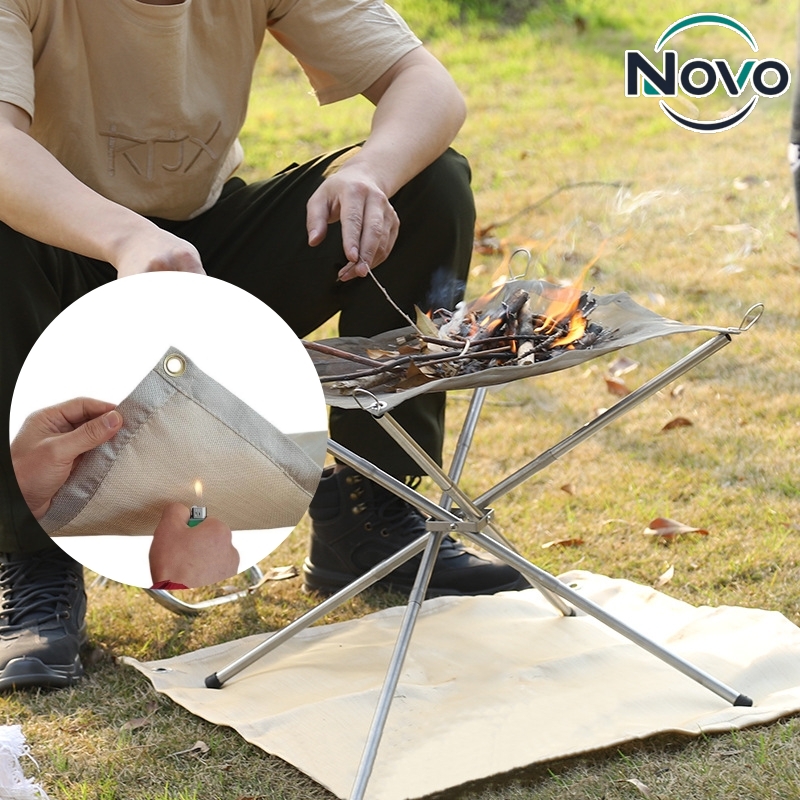 Outdoor Camping Grill - アウトドアキャンプ用耐火マット、焚き火、バーベキューグリル、暖炉用断熱地盤保護マット、ファイバーグラス製ファイヤーピットマット