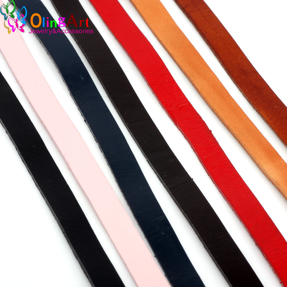 Paracord Bracelet - OlingArt 10*2 ミリメートル 1 ヤード/ロット複数のカラーフラットレザーロープ/コード DIY
