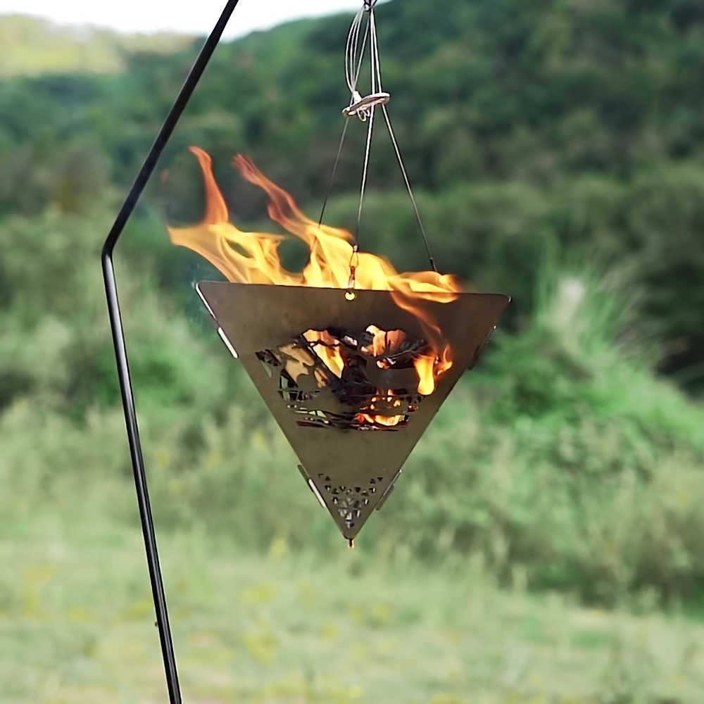 Outdoor Camping Wood Stove - アウトドアキャンプバーベキューグリルハンガー、ピクニック用薪ストーブ、便利な炭火ストーブ