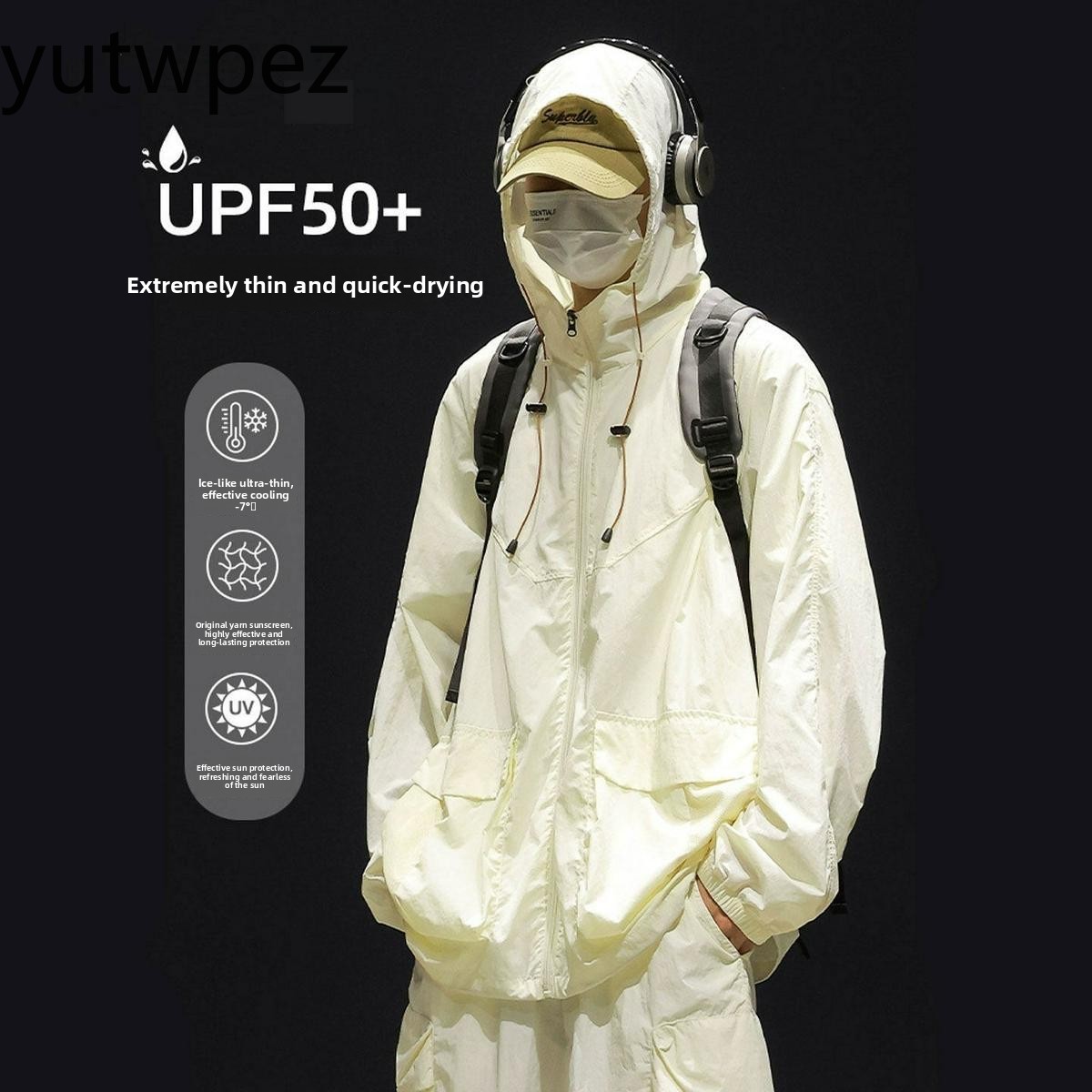 Outdoor Camping Jacket - アウトドアハイキング釣りUPF50+日焼け止めジャケット抗UV超薄型通気性フード付きサイクリングキャンプスポーツスキンコートユニセックス