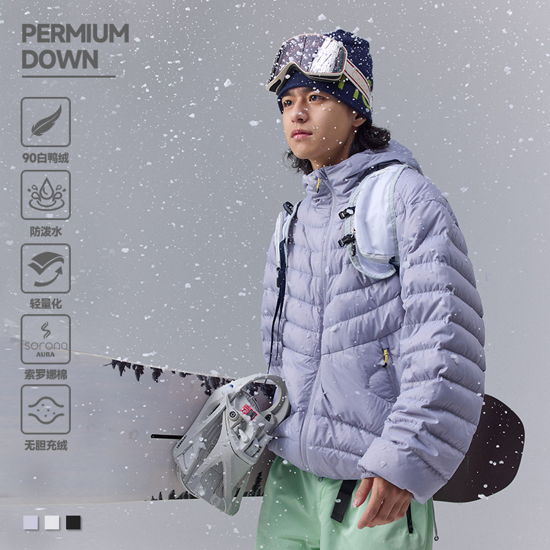 Outdoor Camping Jacket - 品質防水 90% ホワイトダウンジャケット男性女性フード付きダウンハイキングフグコート屋外キャンプ上着カップルのための JK-085