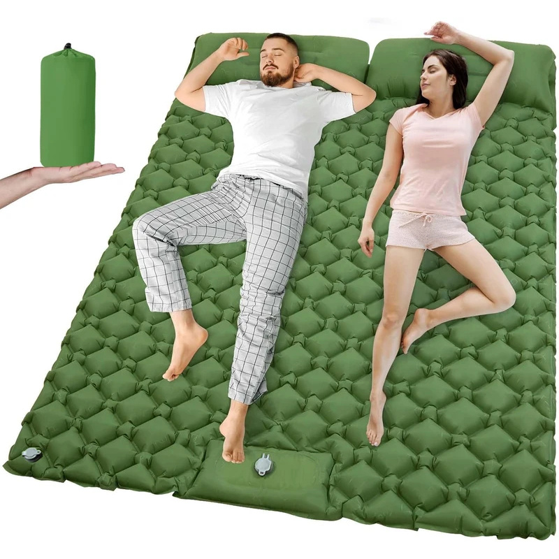 ホットアウトドアキャンプ用ダブルエアマットレス超ワイド寝袋マ - Outdoor Inflatable Camping Tent With Air Pump のレビューと価格