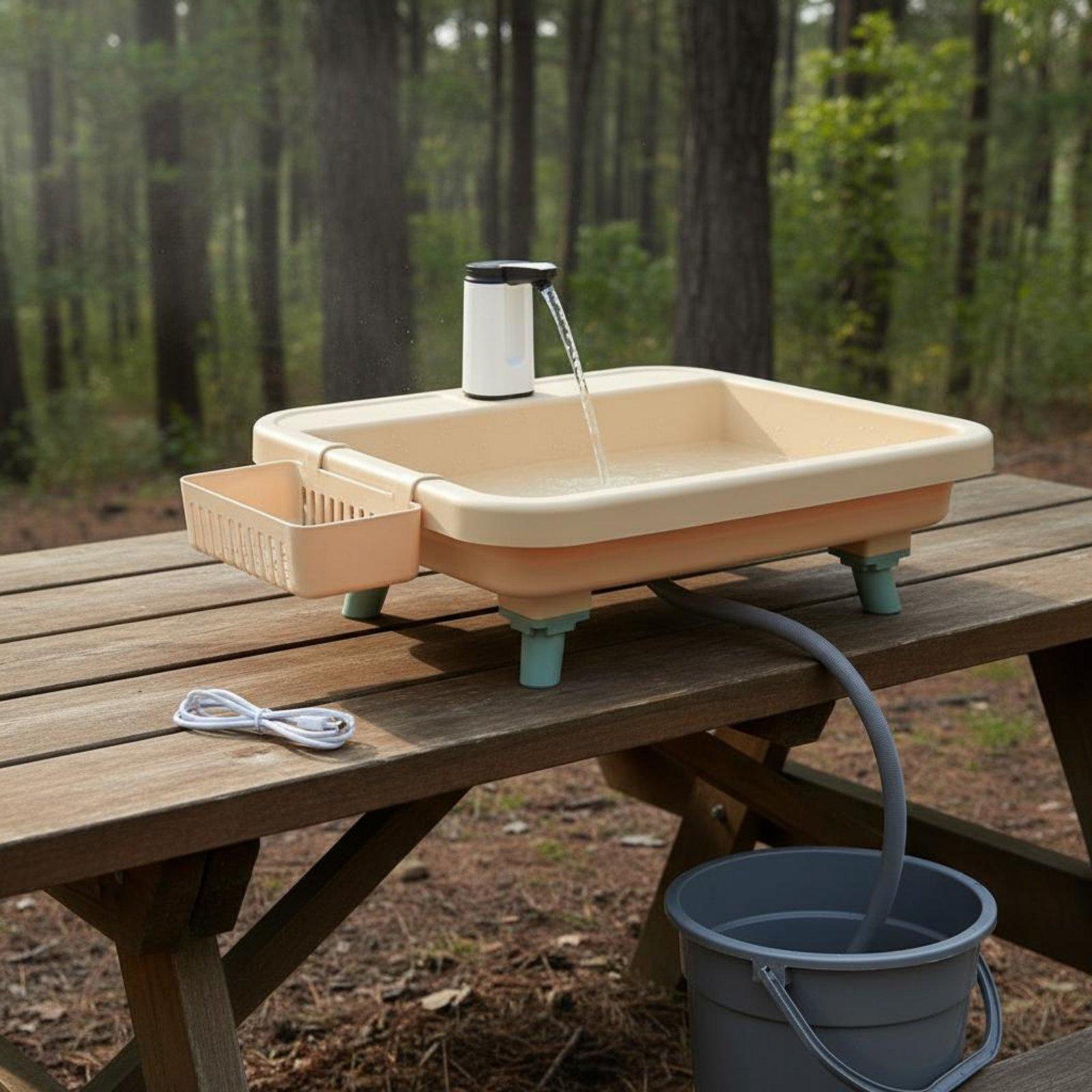 屋外キャンプ用洗面器 ポータブルシンク 電動ウォーターポンプ - Outdoor Camp のレビューと価格