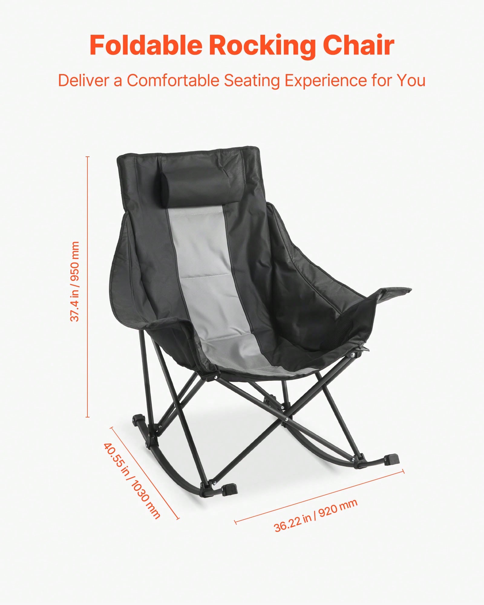 ロッキングキャンプチェア、持ち運び可能な折りたたみ式ロッキン - Outdoor Camping Rocking Chair のレビューと価格