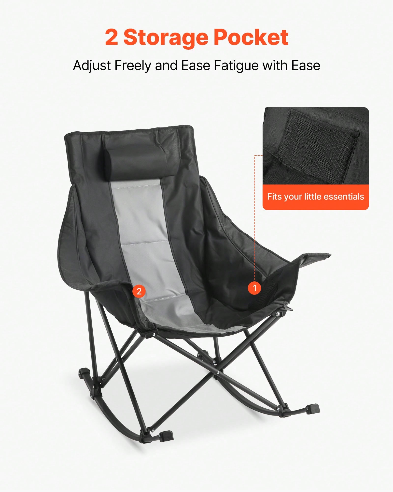 ロッキングキャンプチェア、持ち運び可能な折りたたみ式ロッキン - Outdoor Camping Rocking Chair のレビューと価格