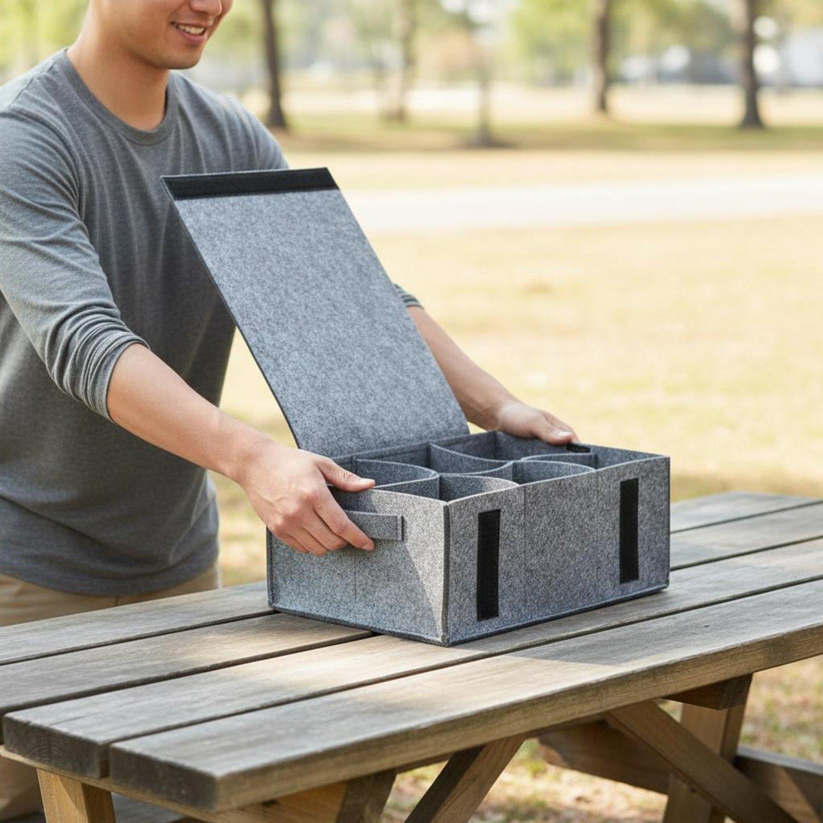 家庭用フェルト製収納ポーチ ポータブル食器キャリア キャンプ - Outdoor Camping Equipment のレビューと価格