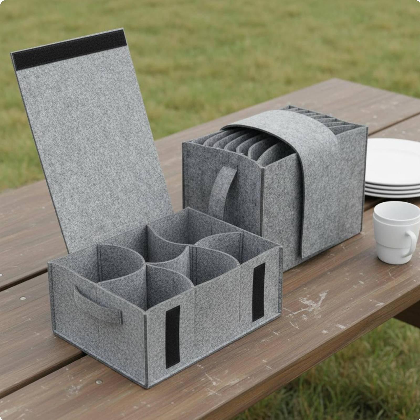 家庭用フェルト製収納ポーチ ポータブル食器キャリア キャンプ - Outdoor Camping Equipment のレビューと価格