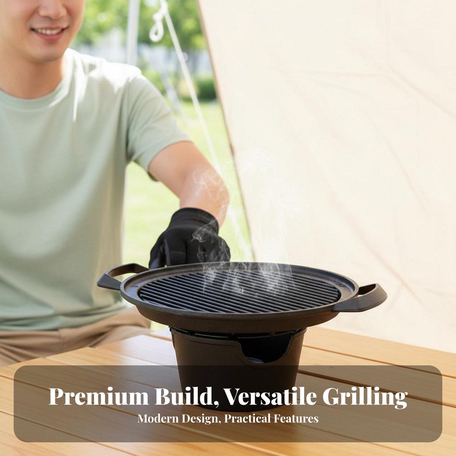アウトドアグリル ミニ卓上BBQ 電気ノンスティックパン 韓 - Outdoor Camping Grill のレビューと価格