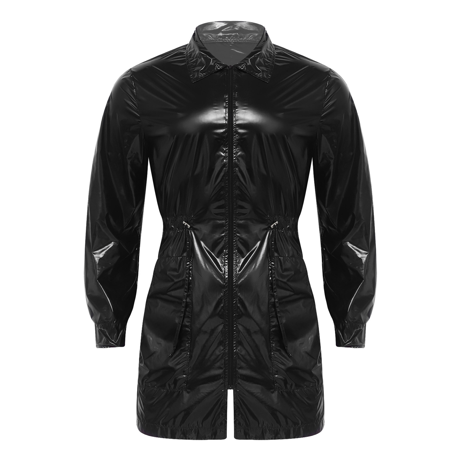 メンズ防水レインジャケットコートポケット付き長袖フロントジッ - Outdoor Camping Jacket のレビューと価格