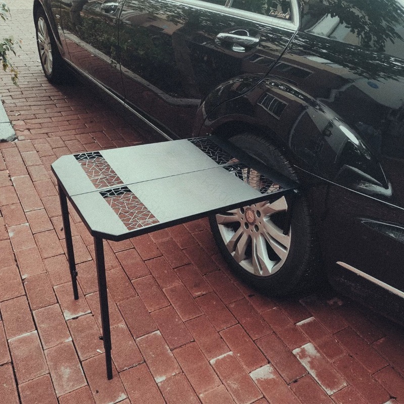 車中泊グリルタイヤメタル折りたたみ式ポータブル屋外バーベキュ - Outdoor Camping Grill のレビューと価格