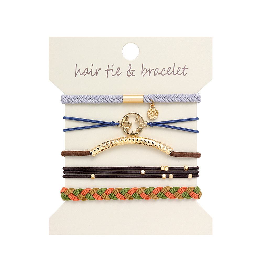 5 個メタリックボヘミアンスタイルの女性用ヘアバンド、ブレス - Paracord Bracelet のレビューと価格