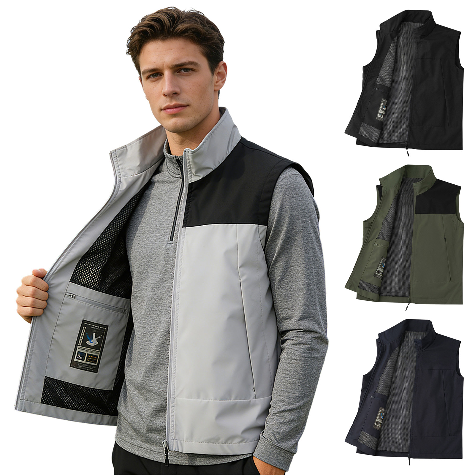 # M-5XL メンズゴルフベスト スタンドカラー ノースリ - Outdoor Camping Jacket のレビューと価格