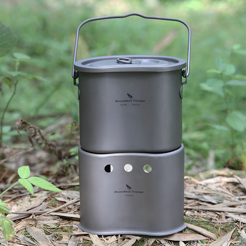 無限の航海-チタン調理器具セット、屋外キャンプハンギングポッ - Outdoor Camping Wood Stove のレビューと価格