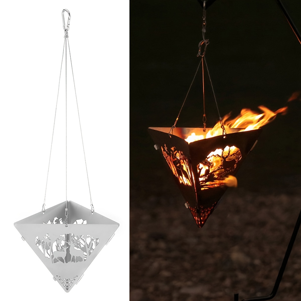 アウトドアキャンプバーベキューグリルハンガー、ピクニック用薪 - Outdoor Camping Wood Stove のレビューと価格
