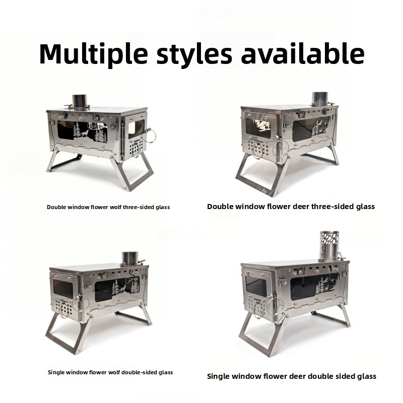 ステンレス製折りたたみ式ポータブル薪ストーブBBQグリル、ア - Outdoor Camping Wood Stove のレビューと価格