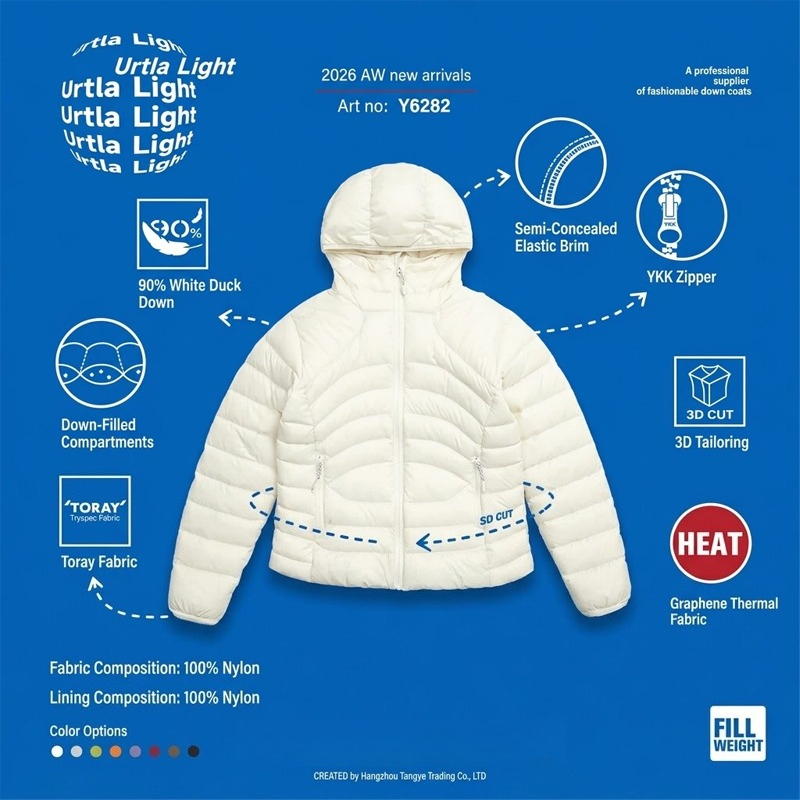 90％のホワイトダックダウンを使用した、軽量で撥水性のある、 - Outdoor Camping Jacket のレビューと価格