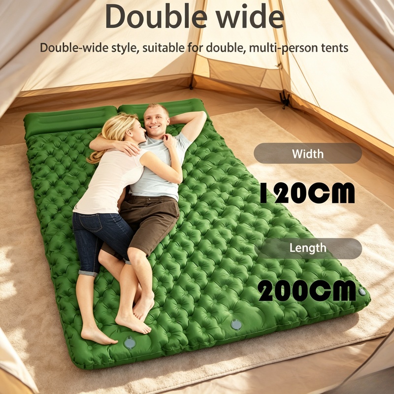 超広幅インフレータブルエアマットレス、超軽量折りたたみ式防水 - Outdoor Inflatable Camping Tent With Air Pump のレビューと価格