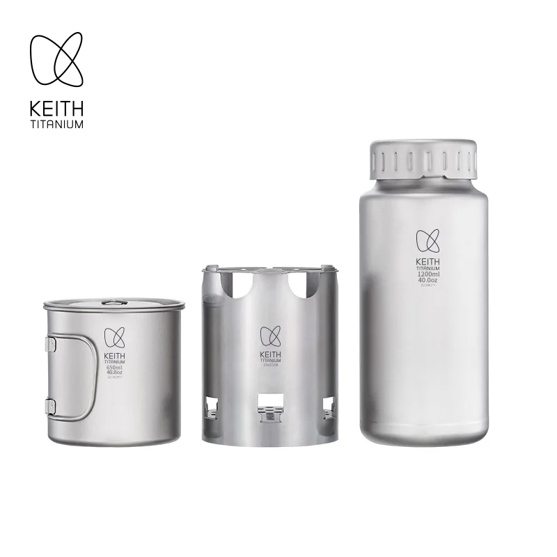 KEITH 純チタン製ネスティングキャンプセット 1200m - Outdoor Camping Wood Stove のレビューと価格