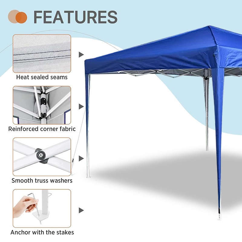 3×3mの四角い折りたたみ式ポップアップテント。屋外での日よ - Outdoor Camping Exhibition のレビューと価格