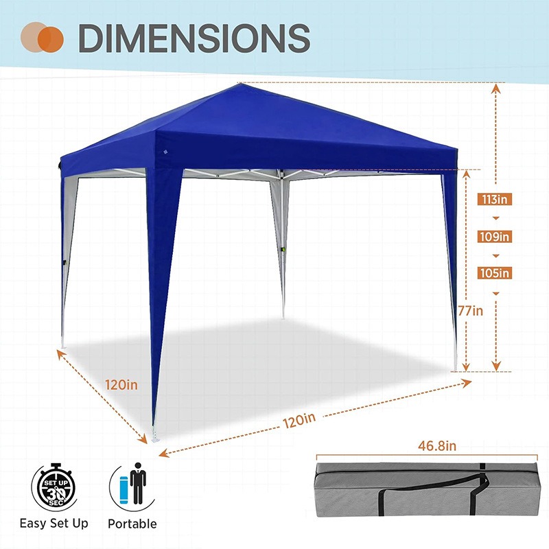 3×3mの四角い折りたたみ式ポップアップテント。屋外での日よ - Outdoor Camping Exhibition のレビューと価格
